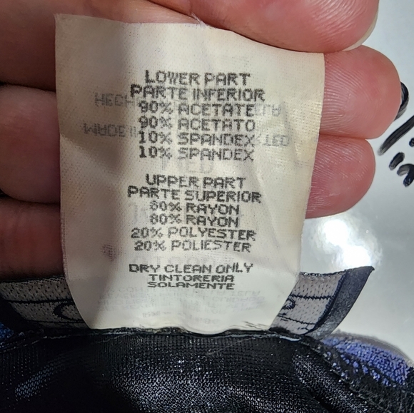 Vintage 90s floral black fitted stretchy mini dress - Picture 8 of 8